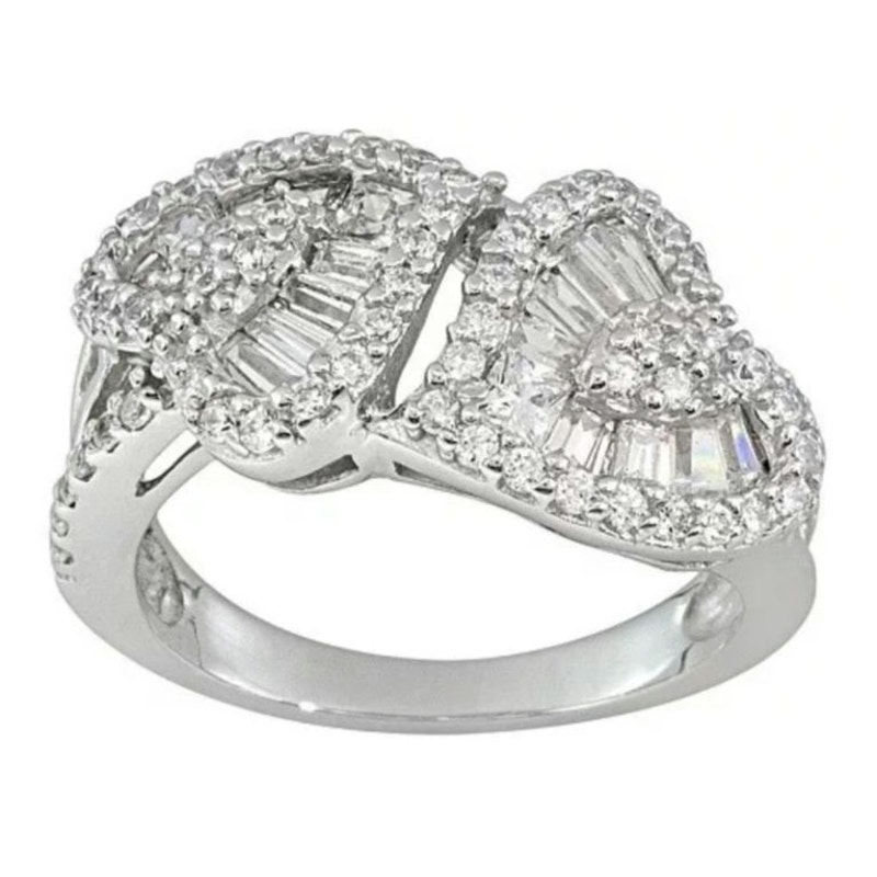 Bella Luce Heart Ring 166ctw Wh Diamond Simulant Rhodium Over 925 Size 10 Nwt 27$